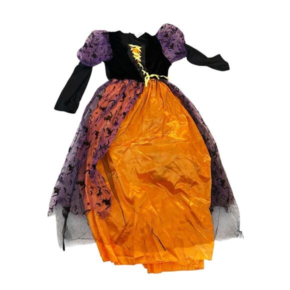 Poshetion Orange Black & Purple Light Up Witches Costume Size Kids/Youth Medium - Picture 3 of 7